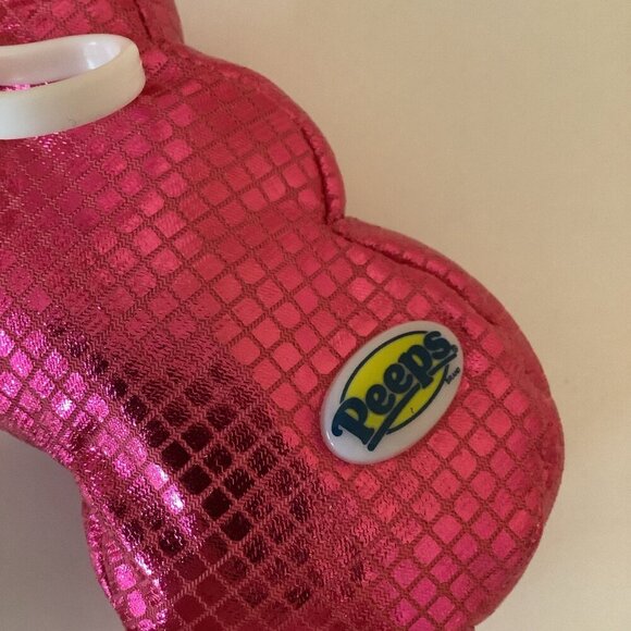 Peeps Disco Bunny Hot Pink Plush With White Clasp, Approx 6 Inches New With Tags - Picture 5 of 5